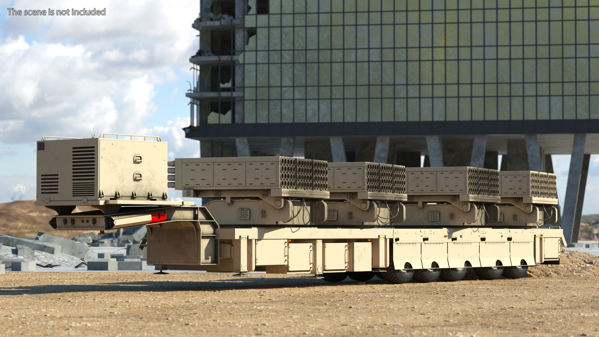 3D model Roketsan Jobaria Tr-122 Multiple Launch Rocket System Rigged