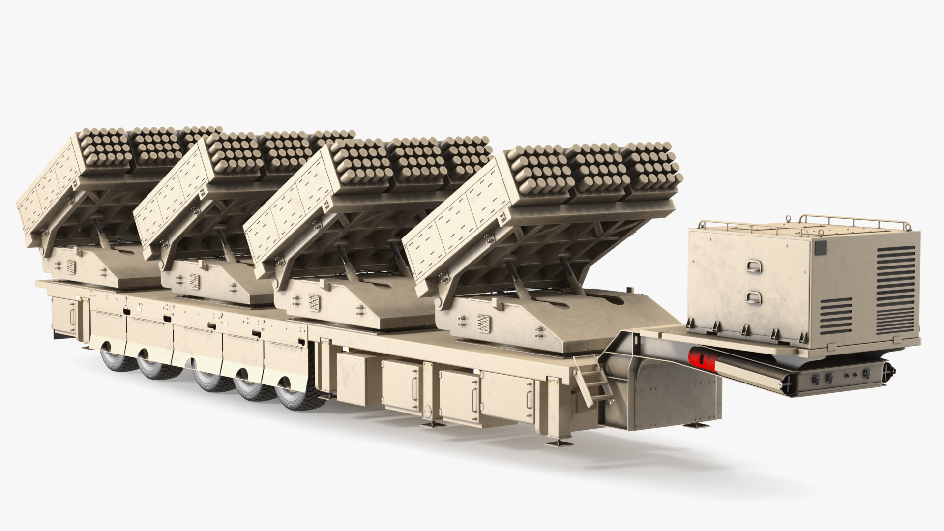 3D model Roketsan Jobaria Tr-122 Multiple Launch Rocket System Rigged