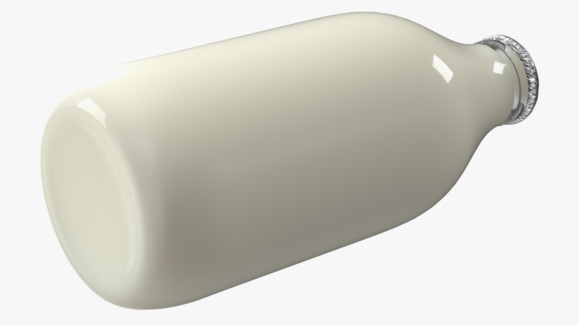 Glass Bottle of Whole Milk Bottle with Foil Top 3D