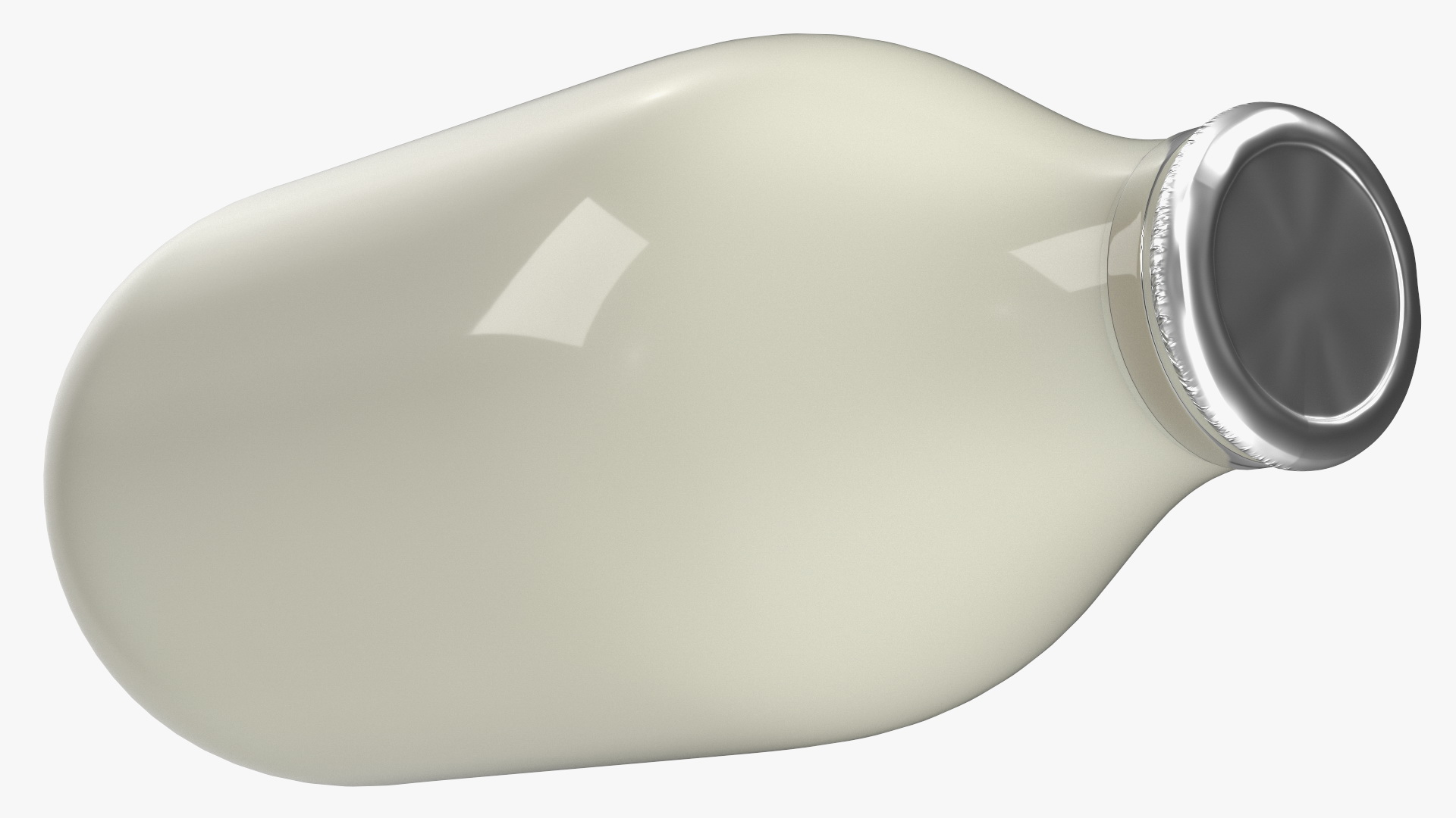 Glass Bottle of Whole Milk Bottle with Foil Top 3D