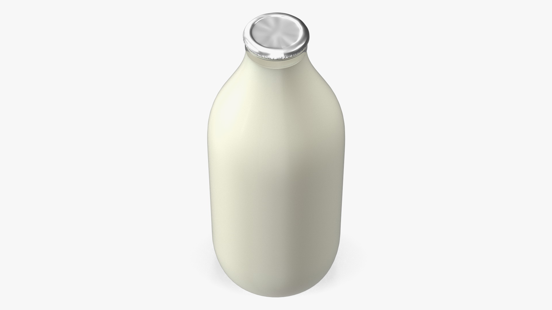 Glass Bottle of Whole Milk Bottle with Foil Top 3D