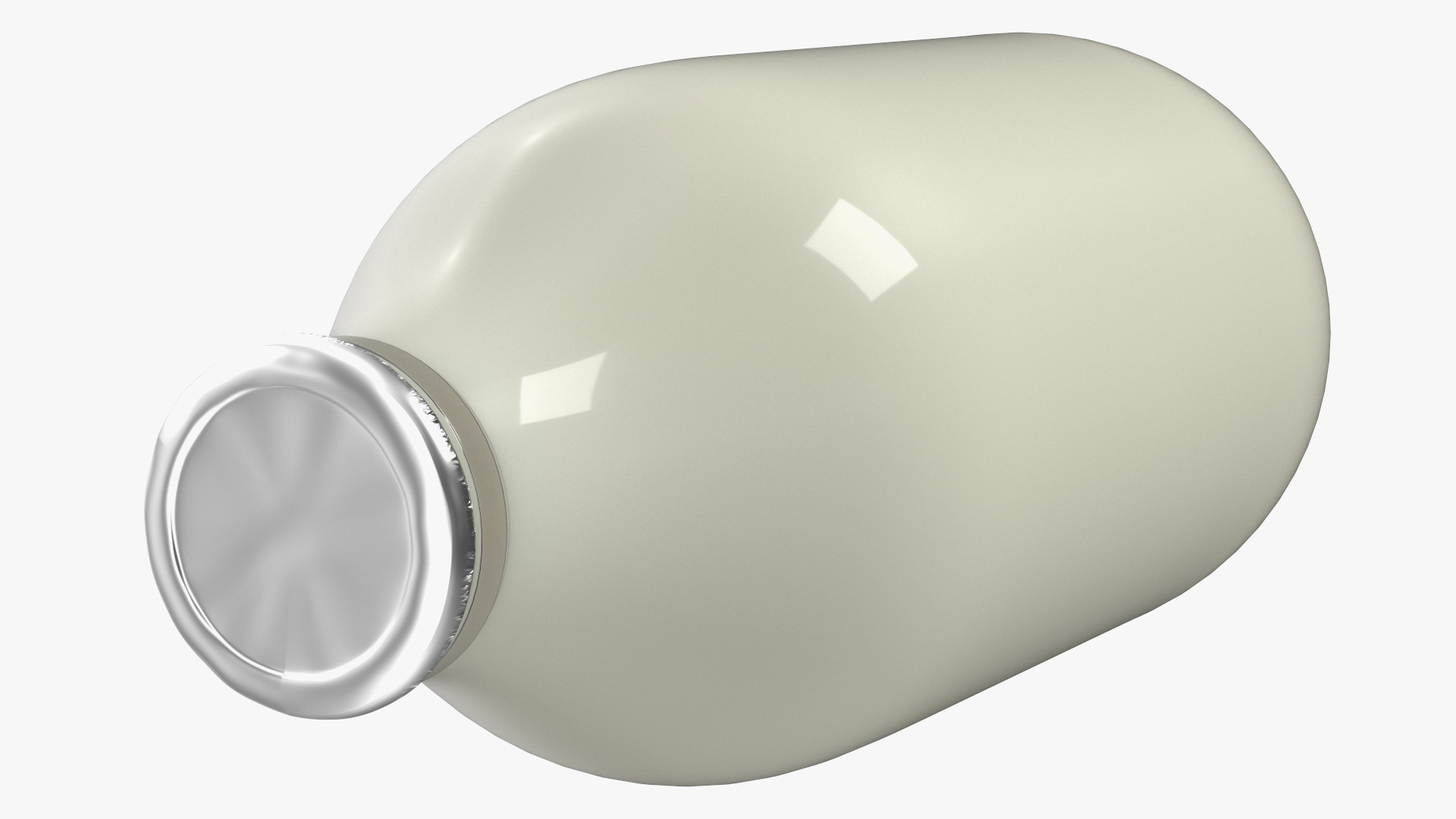 Glass Bottle of Whole Milk Bottle with Foil Top 3D