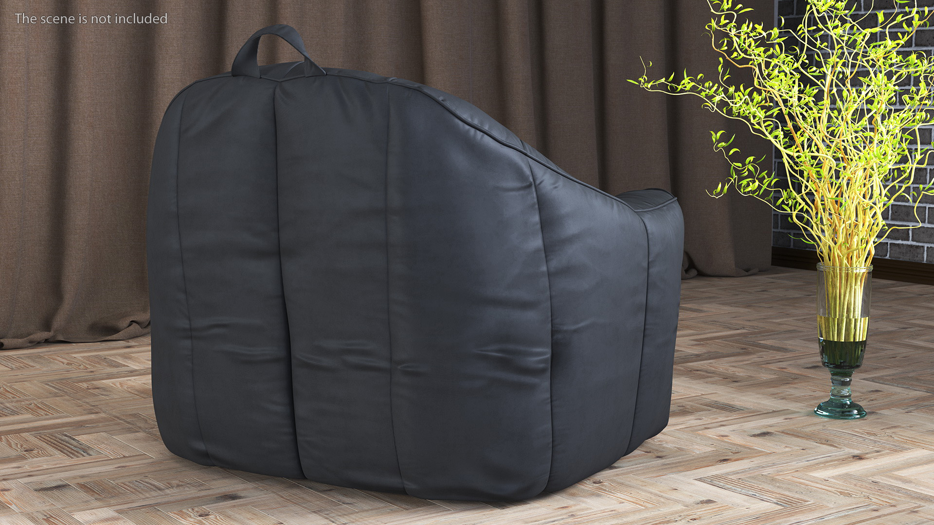 Hug Bean Bag Armchair Black 3D
