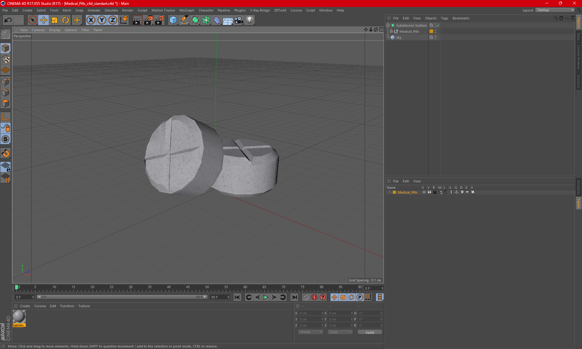 3D Medical Pills model