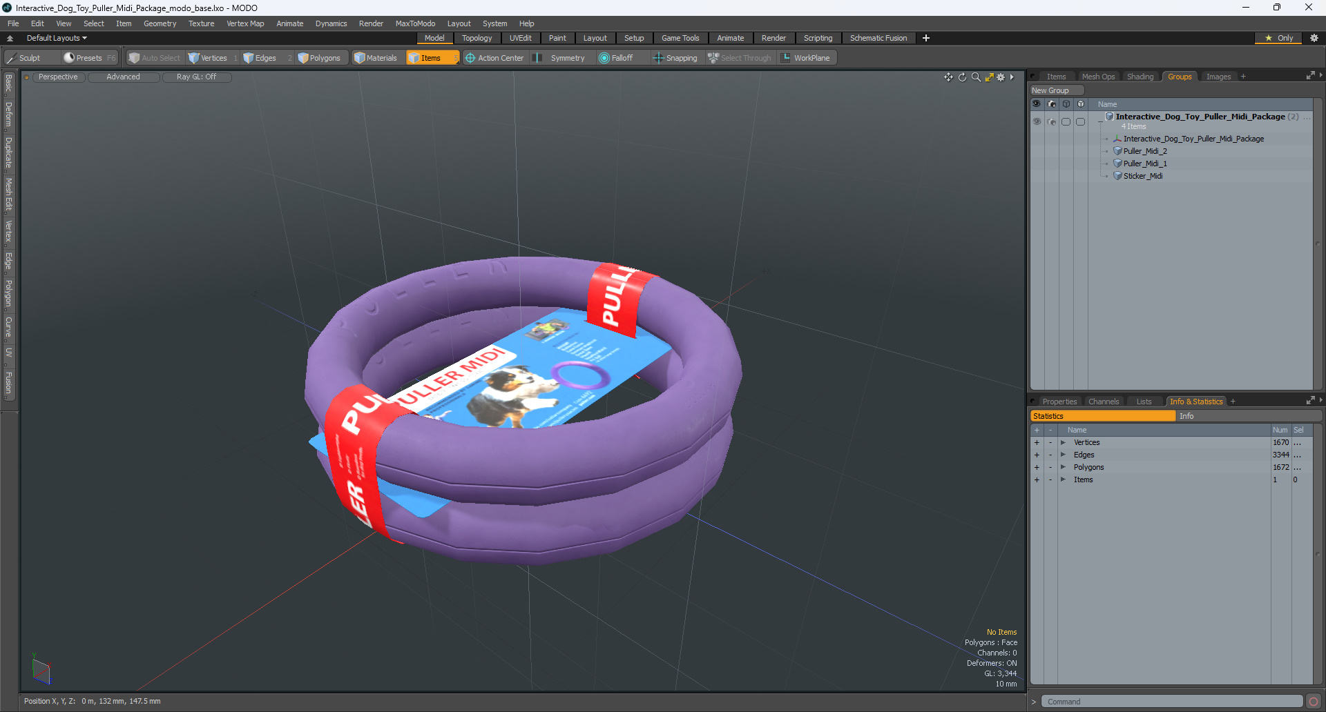 Interactive Dog Toy Puller Midi Package 3D model