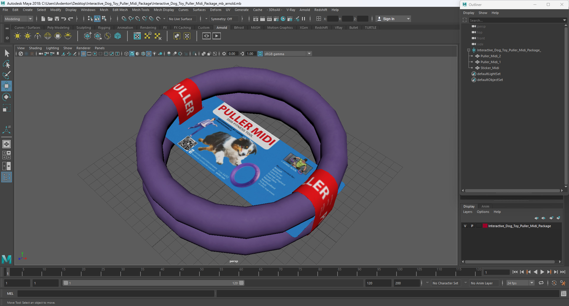 Interactive Dog Toy Puller Midi Package 3D model