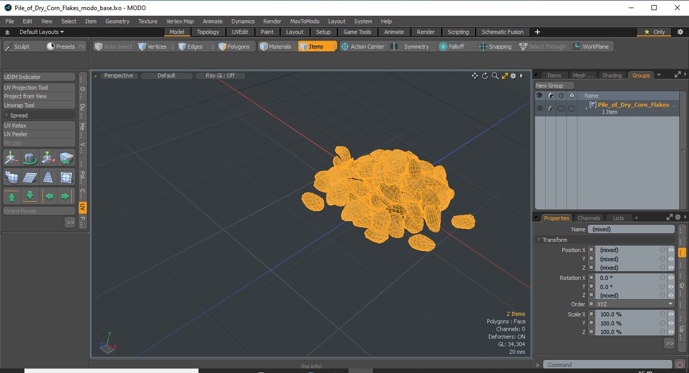 3D Pile of Dry Corn Flakes model