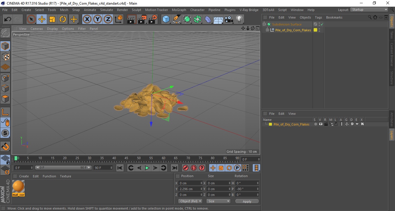3D Pile of Dry Corn Flakes model