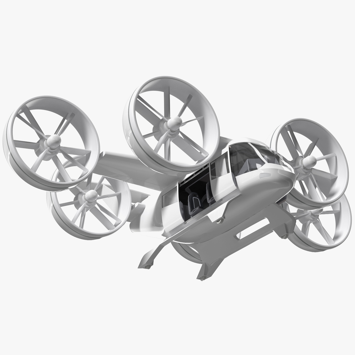 3D Concept Flying Taxi Simple Interior Rigged for Maya