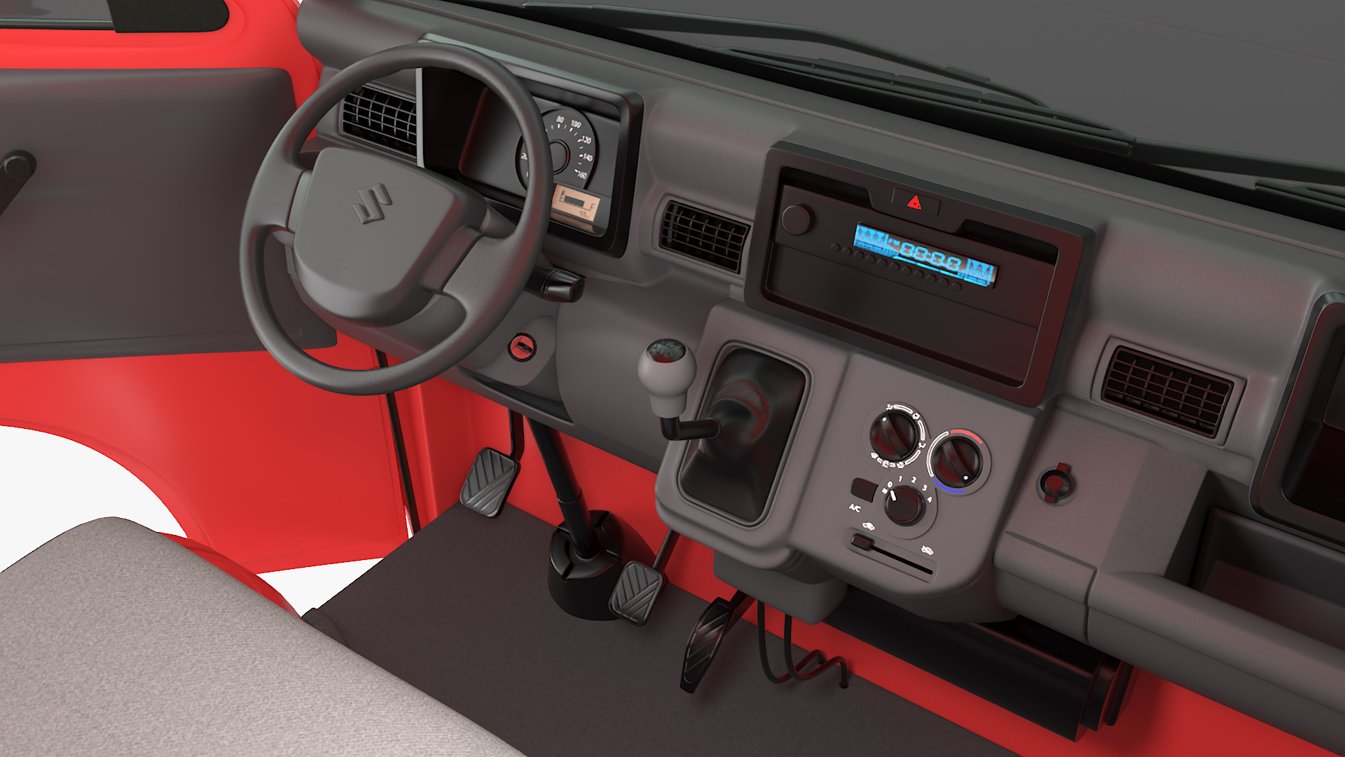 3D Suzuki Carry Truck Red Rigged for Cinema 4D model