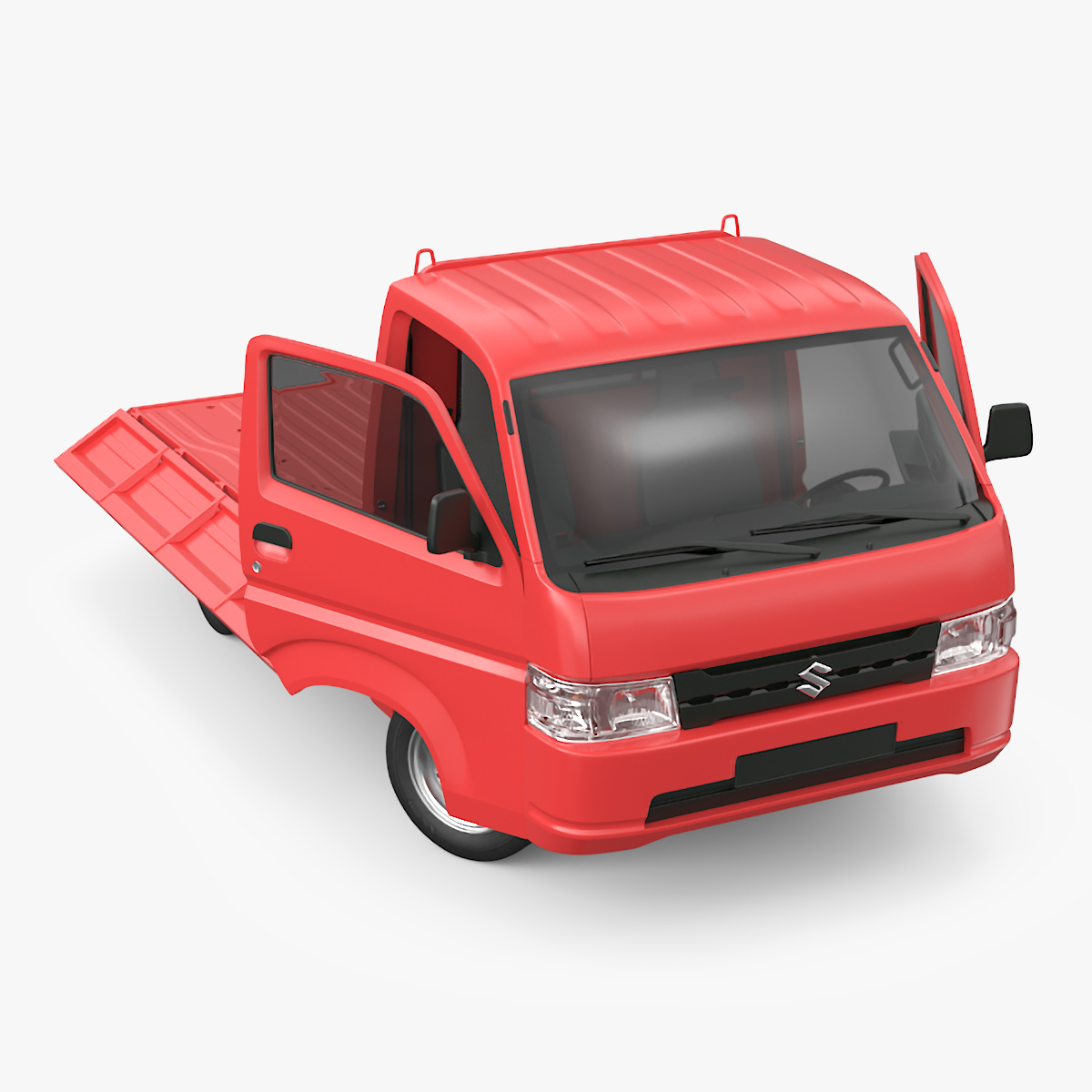 3D Suzuki Carry Truck Red Rigged for Cinema 4D model