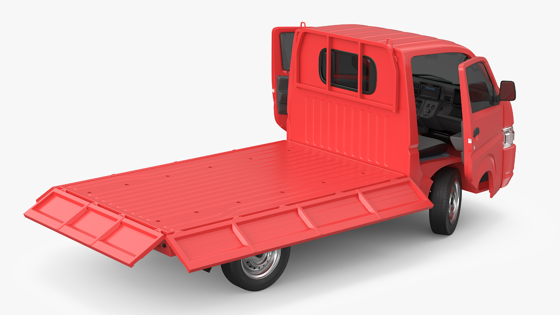 3D Suzuki Carry Truck Red Rigged for Cinema 4D model