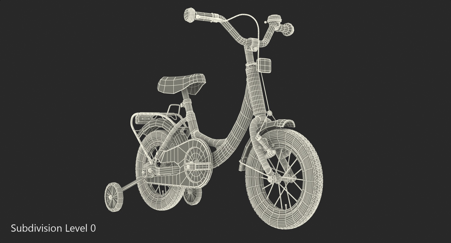 3D Girls Kids Bike with Training Wheels