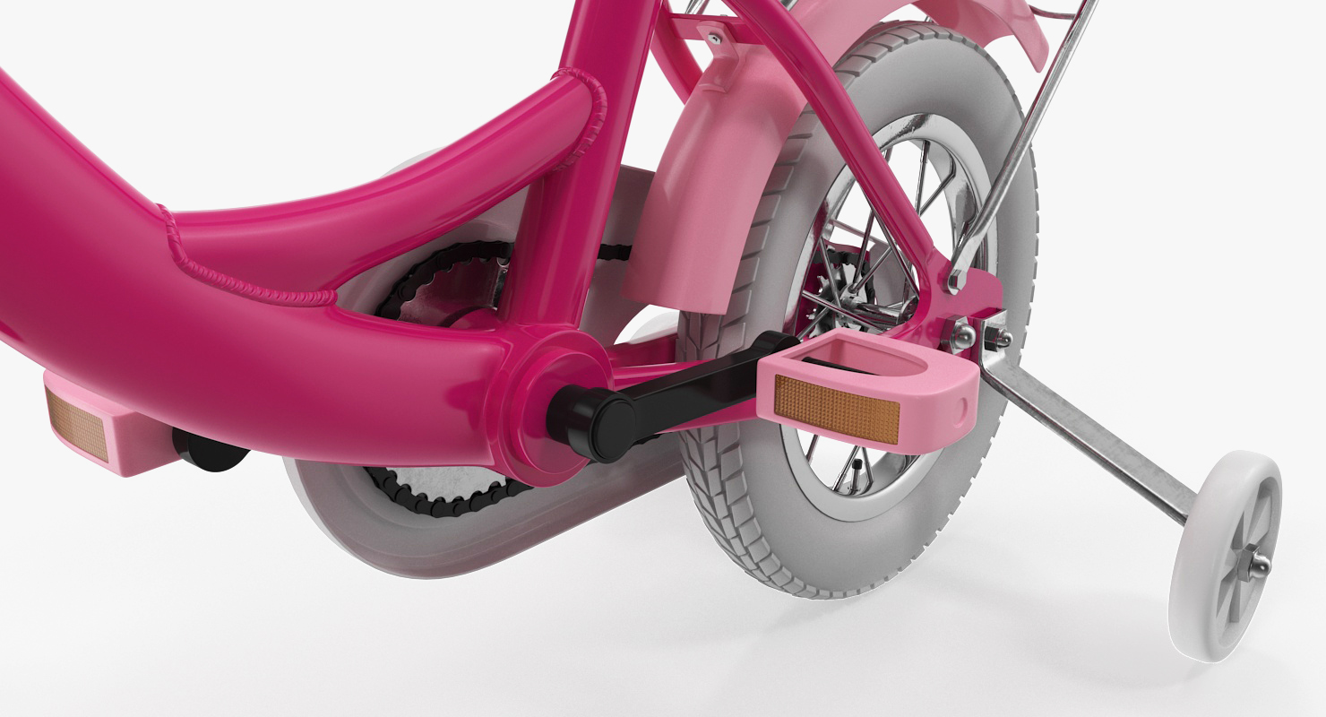 3D Girls Kids Bike with Training Wheels