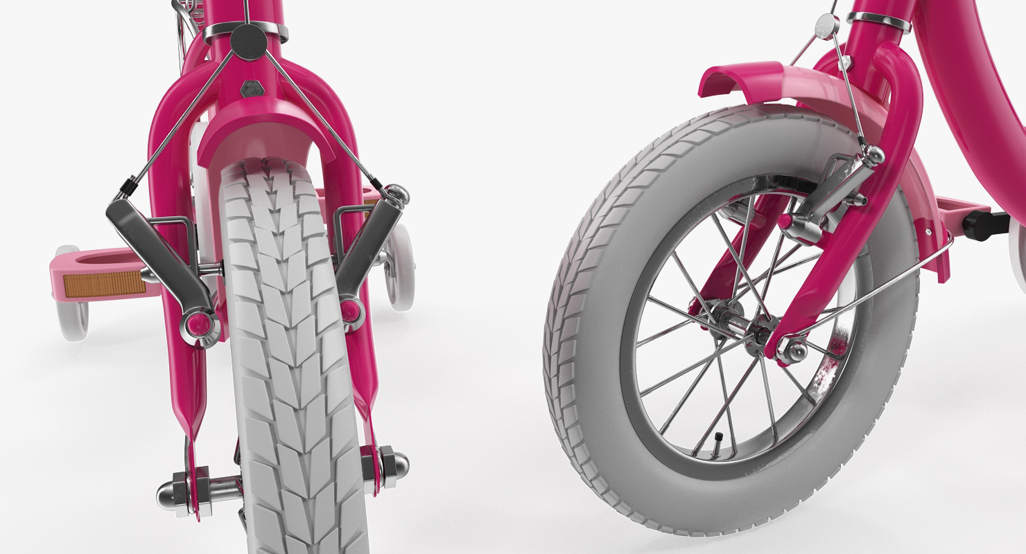 3D Girls Kids Bike with Training Wheels
