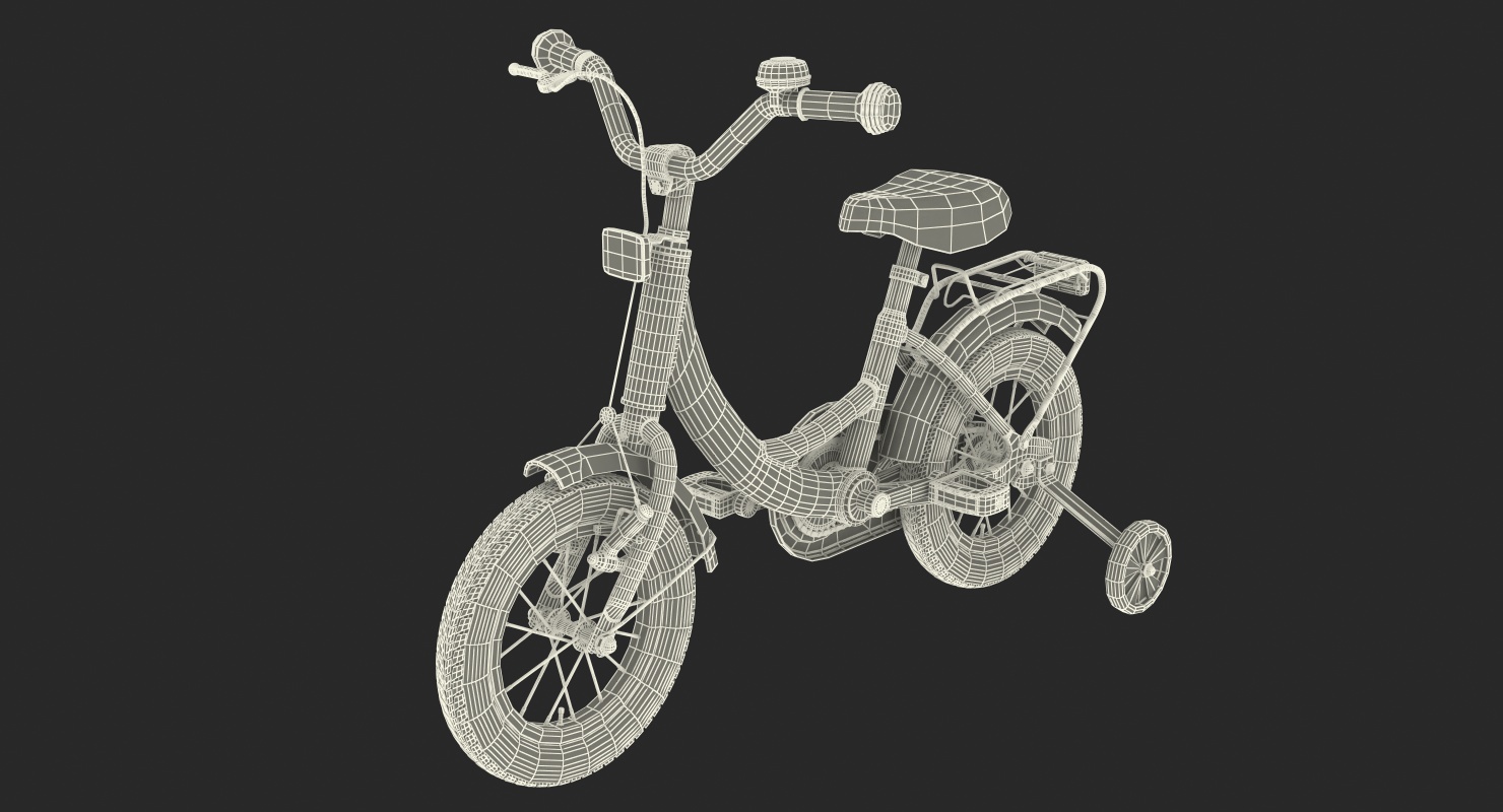 3D Girls Kids Bike with Training Wheels