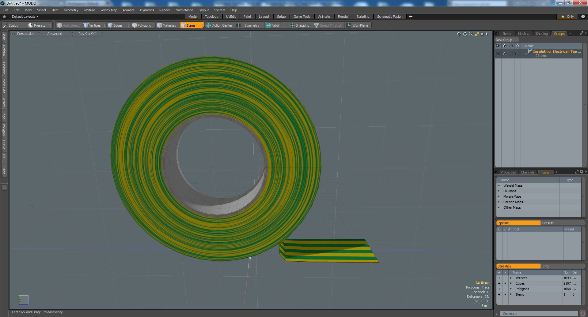 Insulating Electrical Tape Green 3D