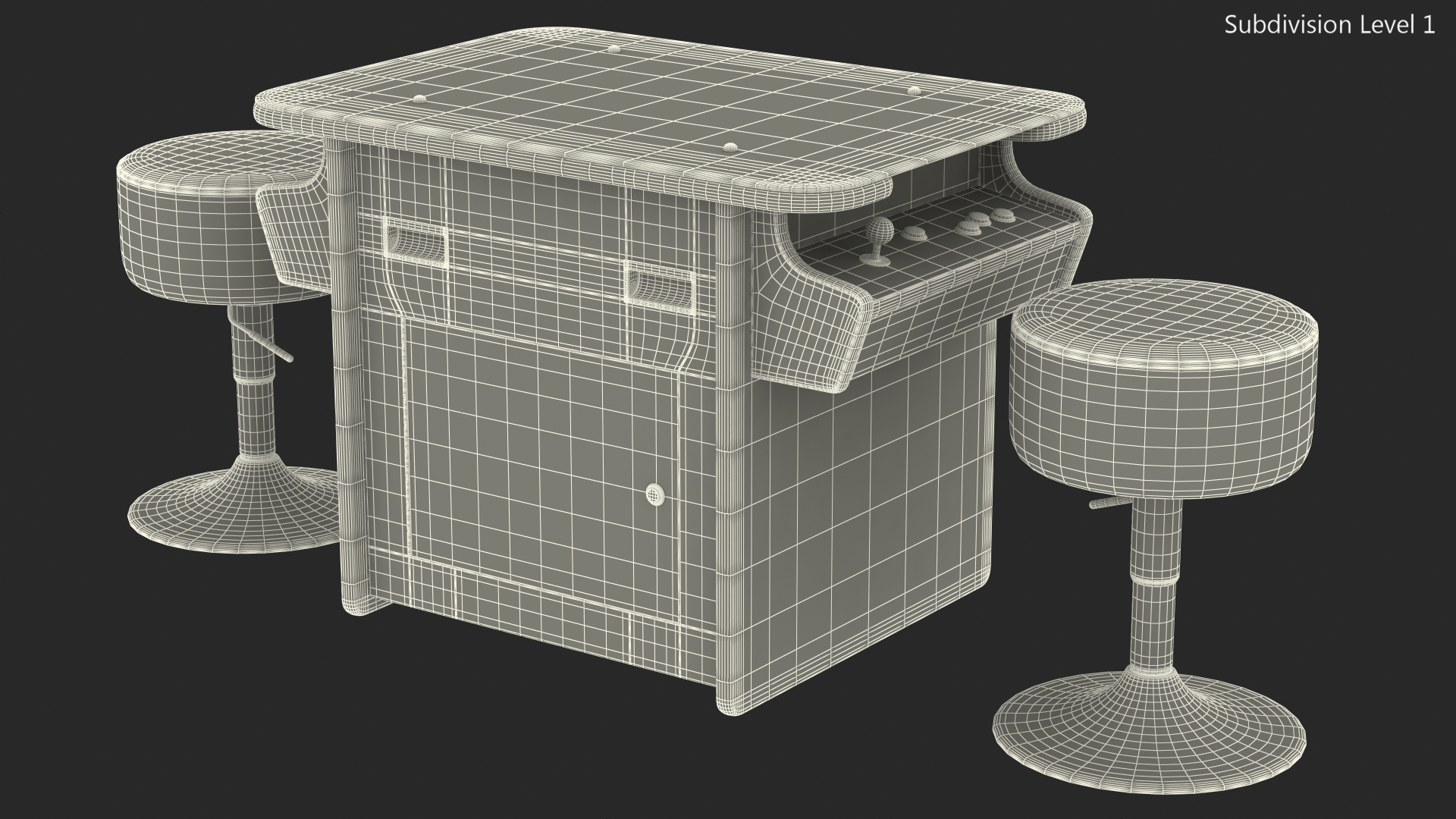 3D Cocktail Table Arcade Machine with Stools