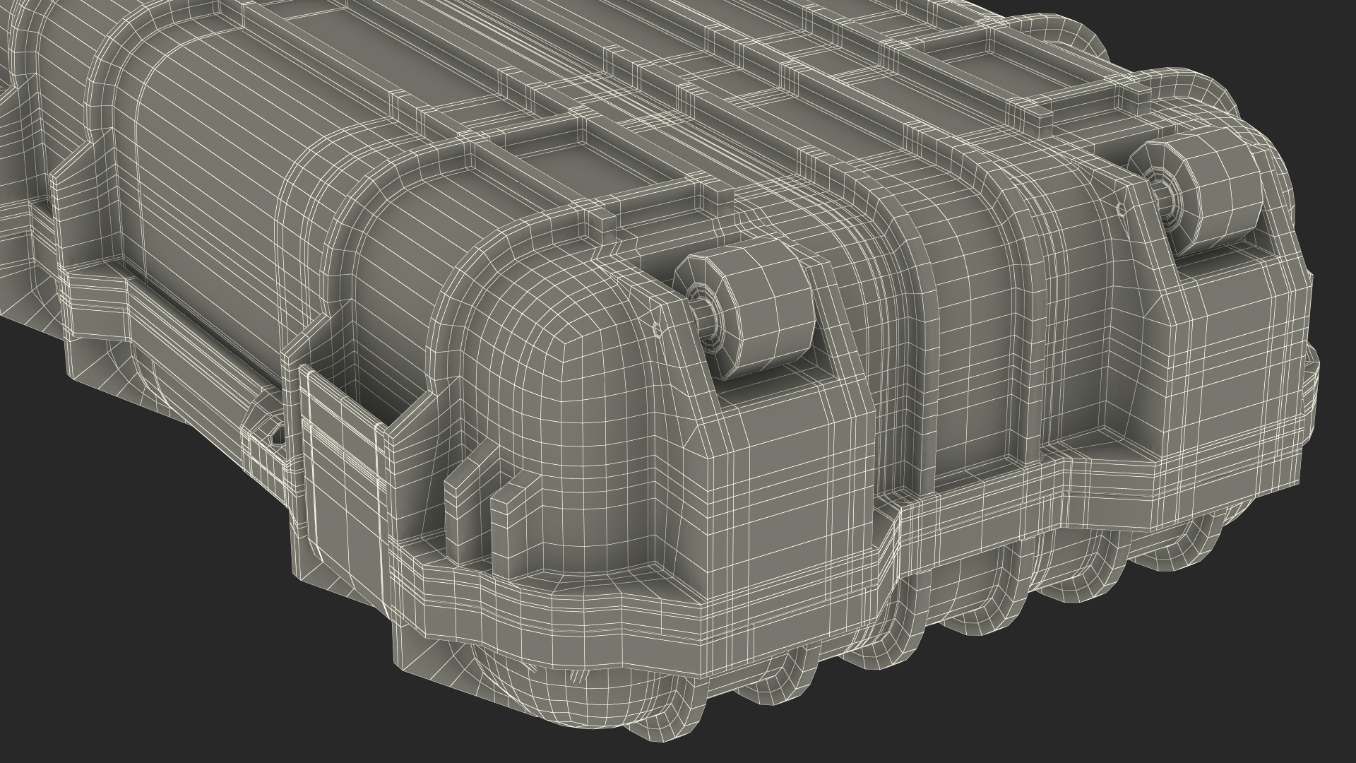 Open Military Hard Case Green 3D model