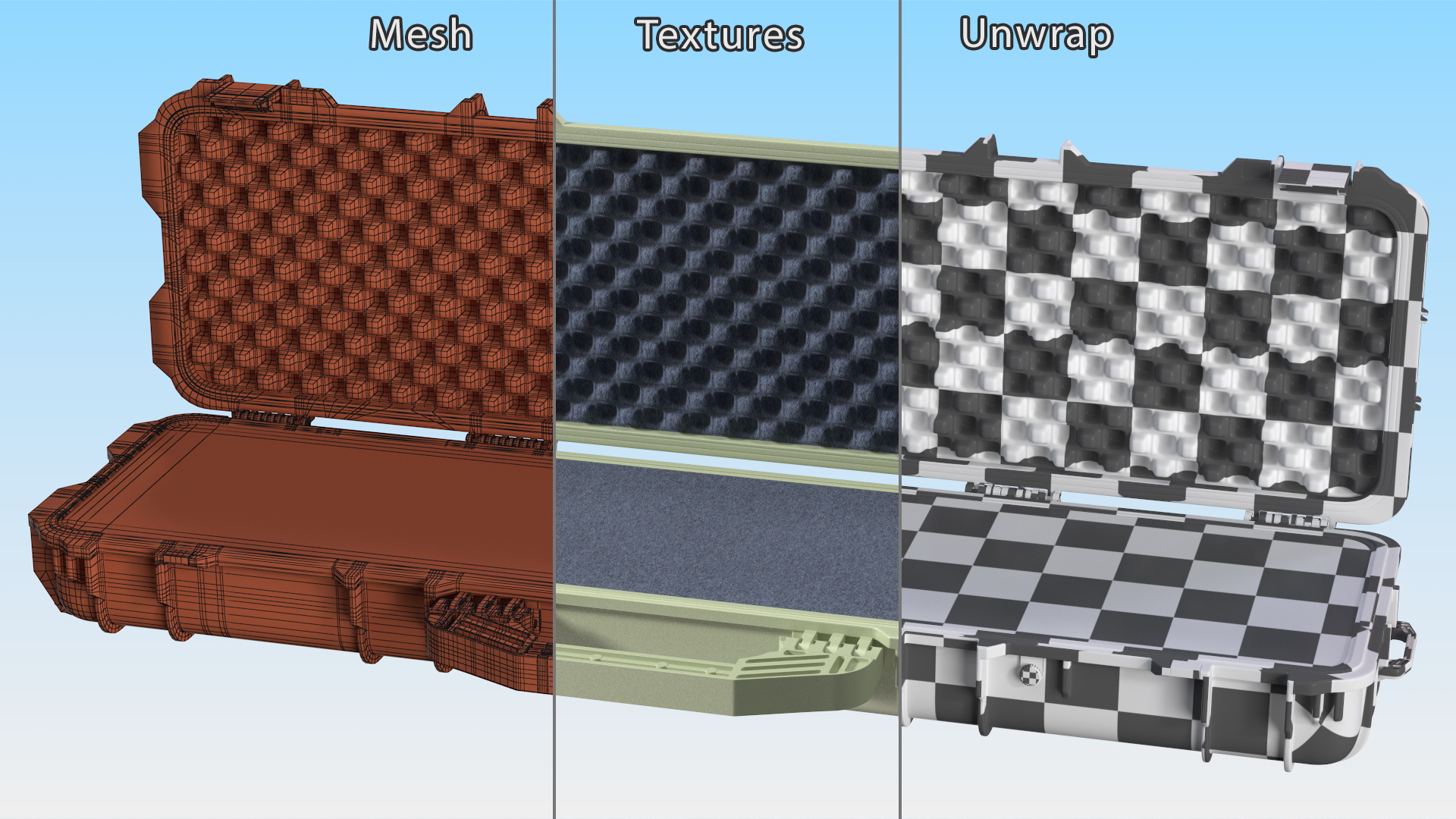 Open Military Hard Case Green 3D model