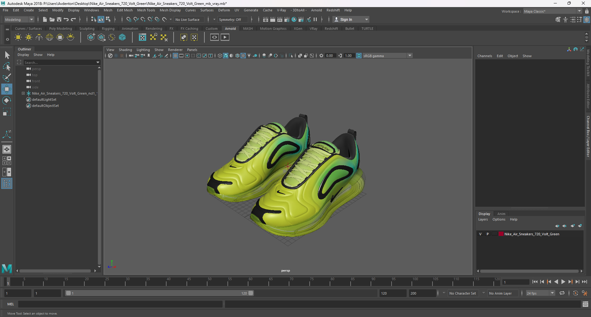 Nike Air Sneakers 720 Volt Green 3D
