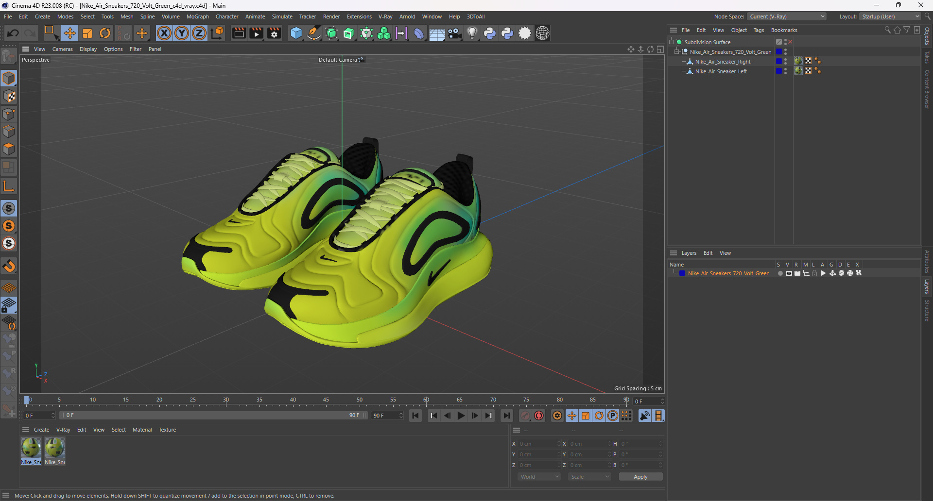 Nike Air Sneakers 720 Volt Green 3D