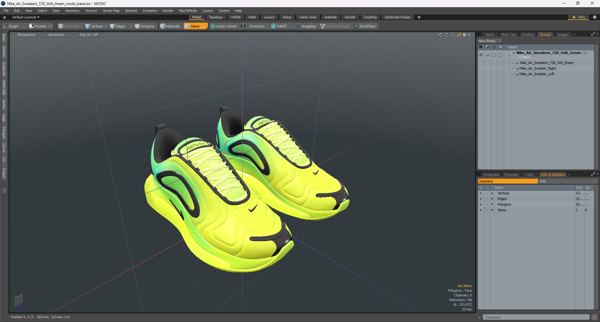 Nike Air Sneakers 720 Volt Green 3D