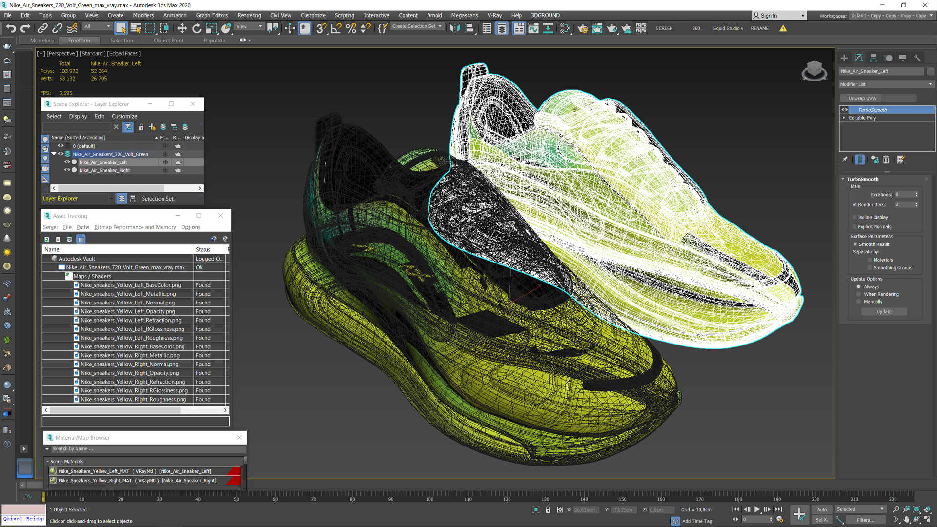 Nike Air Sneakers 720 Volt Green 3D