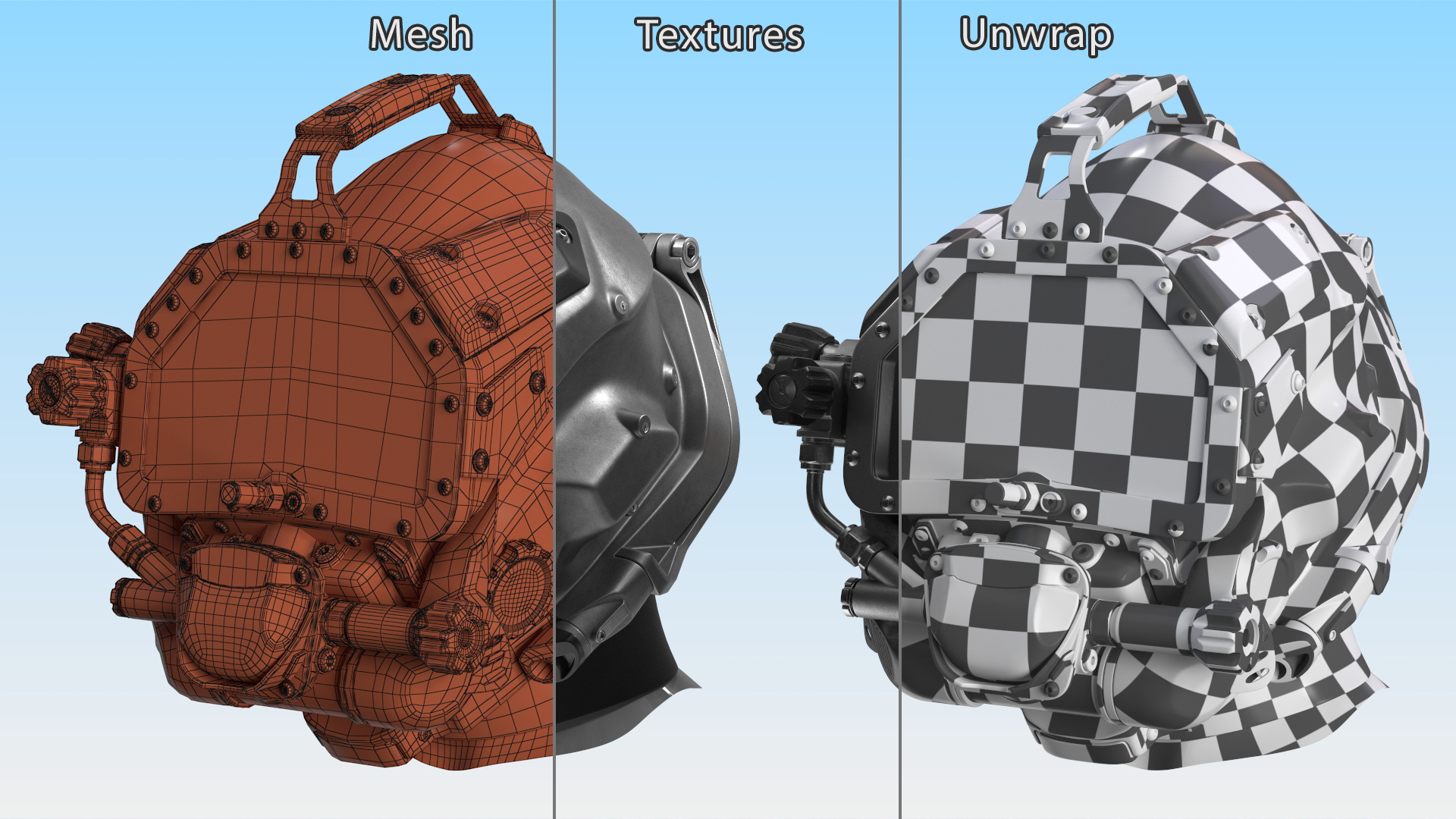 3D Commercial Diving Helmet Drass D One