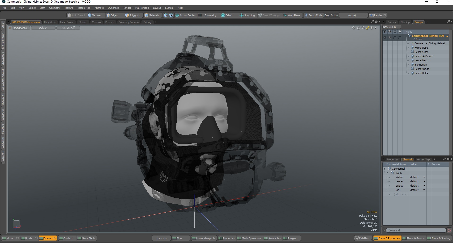 3D Commercial Diving Helmet Drass D One