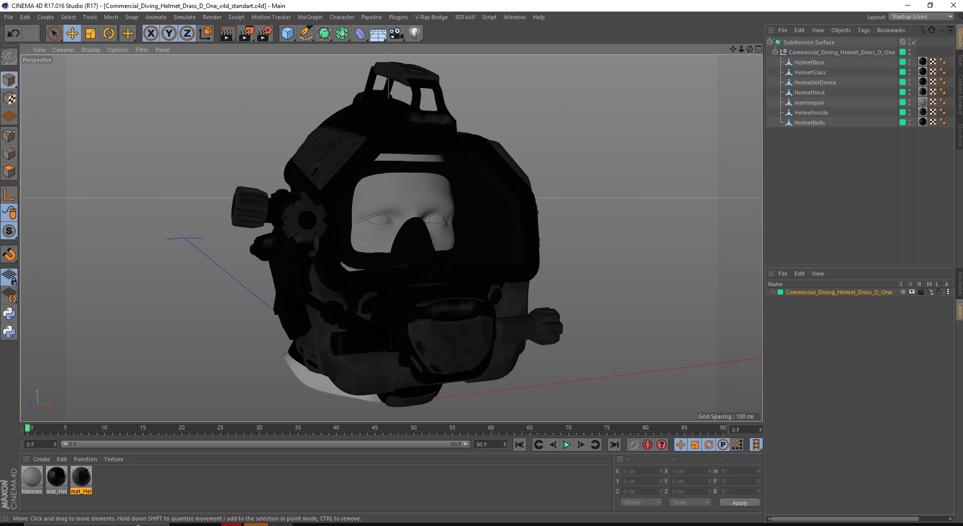 3D Commercial Diving Helmet Drass D One