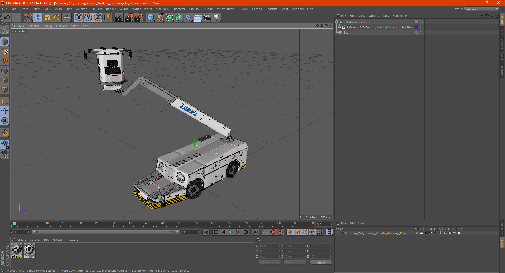 3D model Safeaero 220 Deicing Vehicle Working Position