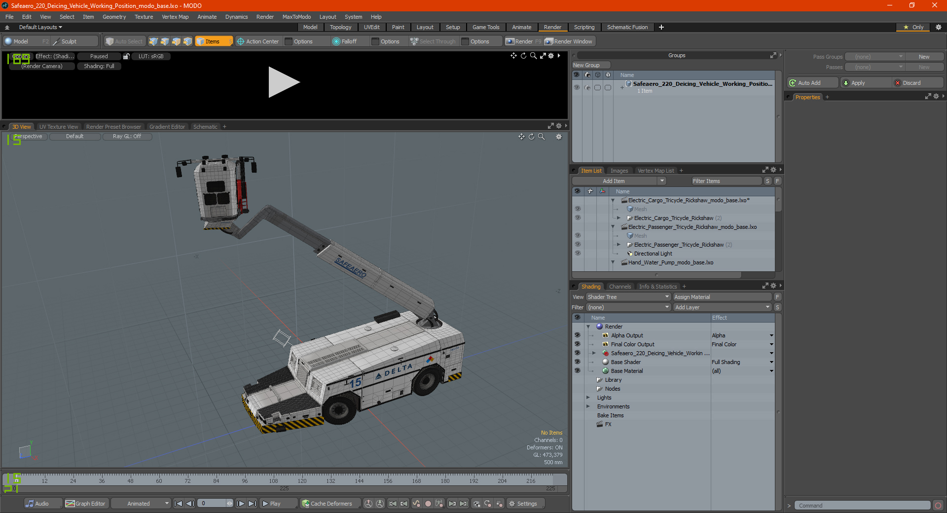 3D model Safeaero 220 Deicing Vehicle Working Position