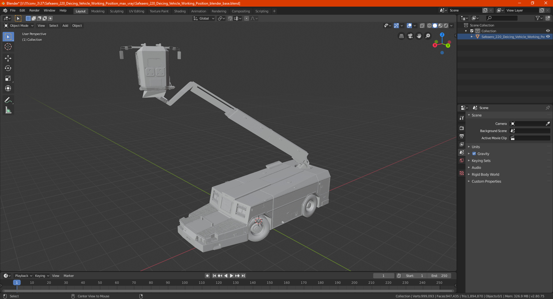 3D model Safeaero 220 Deicing Vehicle Working Position