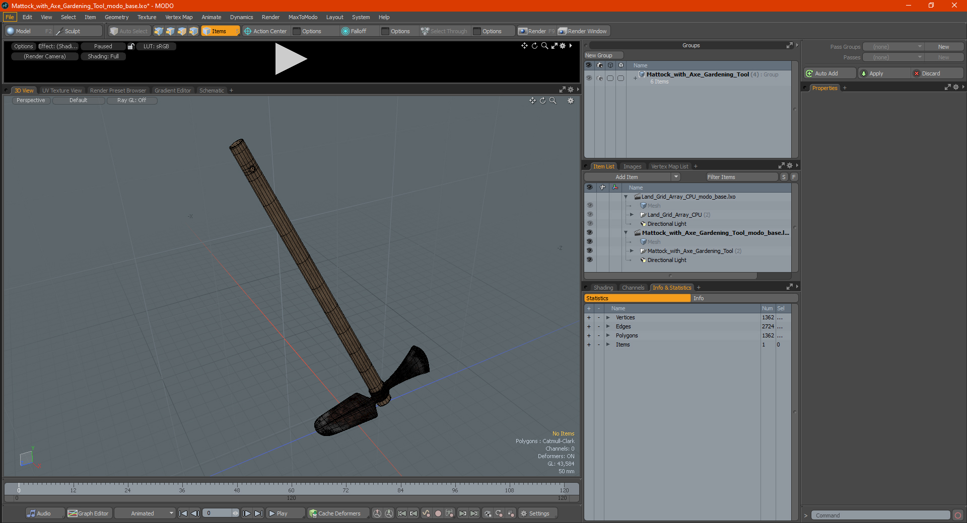 3D Mattock with Axe Gardening Tool