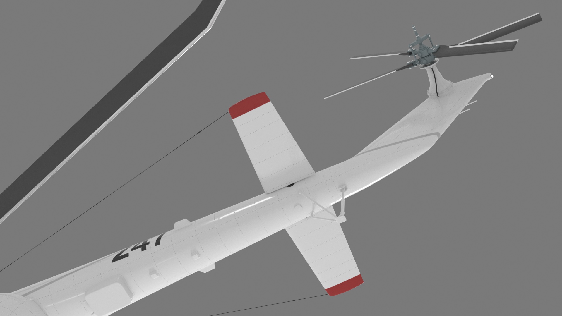 Helicopter MI-171 A3 White Rigged for Maya 3D