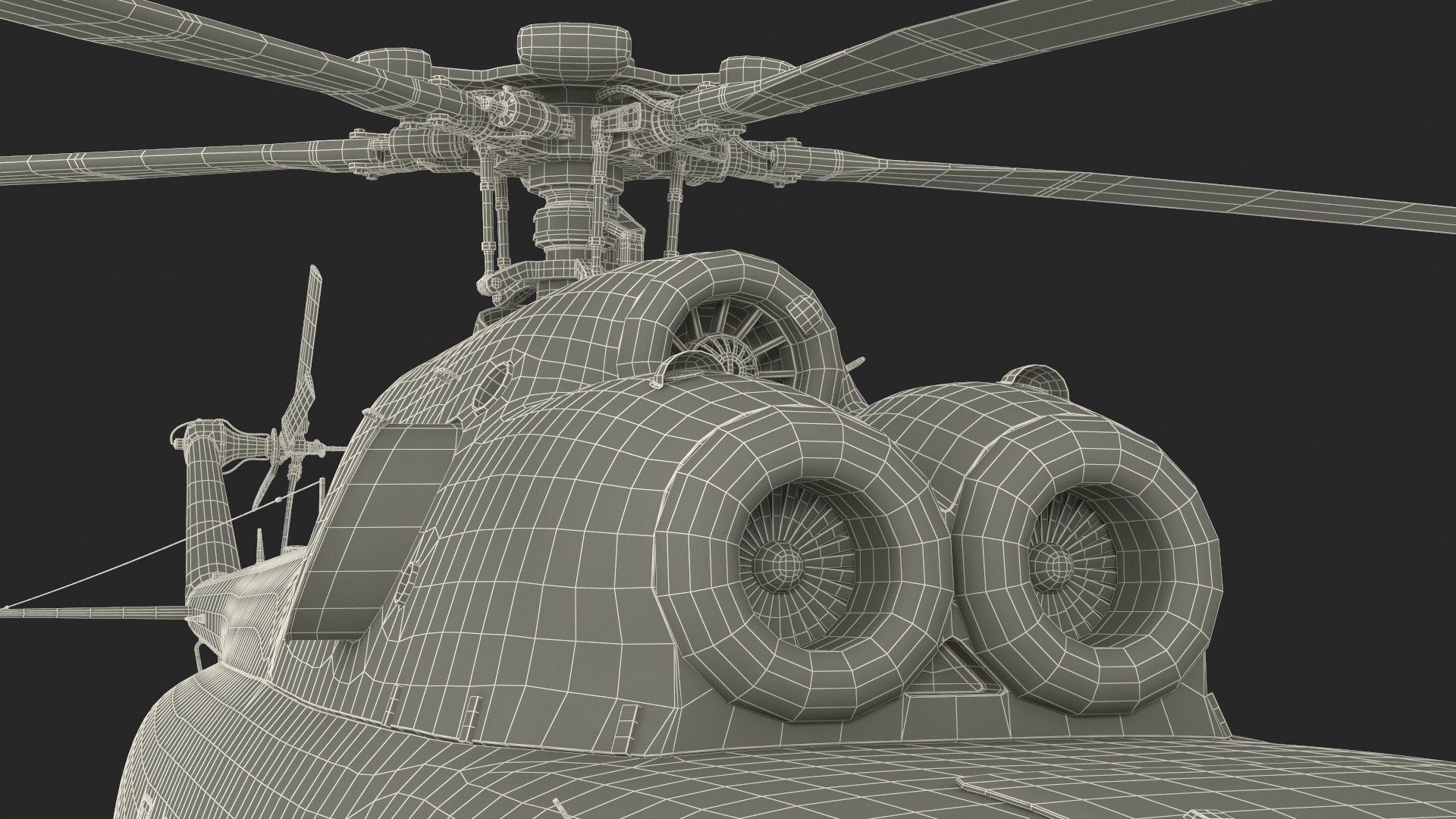 Helicopter MI-171 A3 White Rigged for Maya 3D