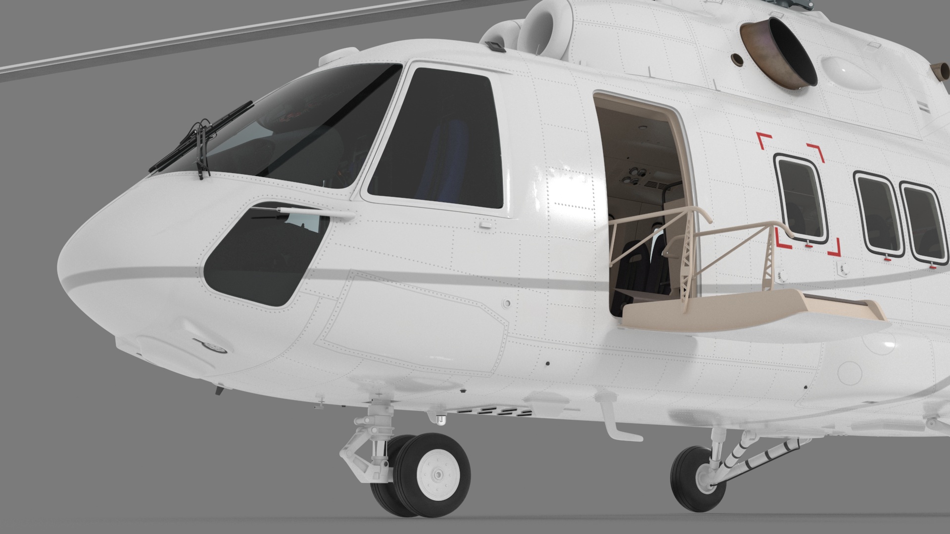 Helicopter MI-171 A3 White Rigged for Maya 3D
