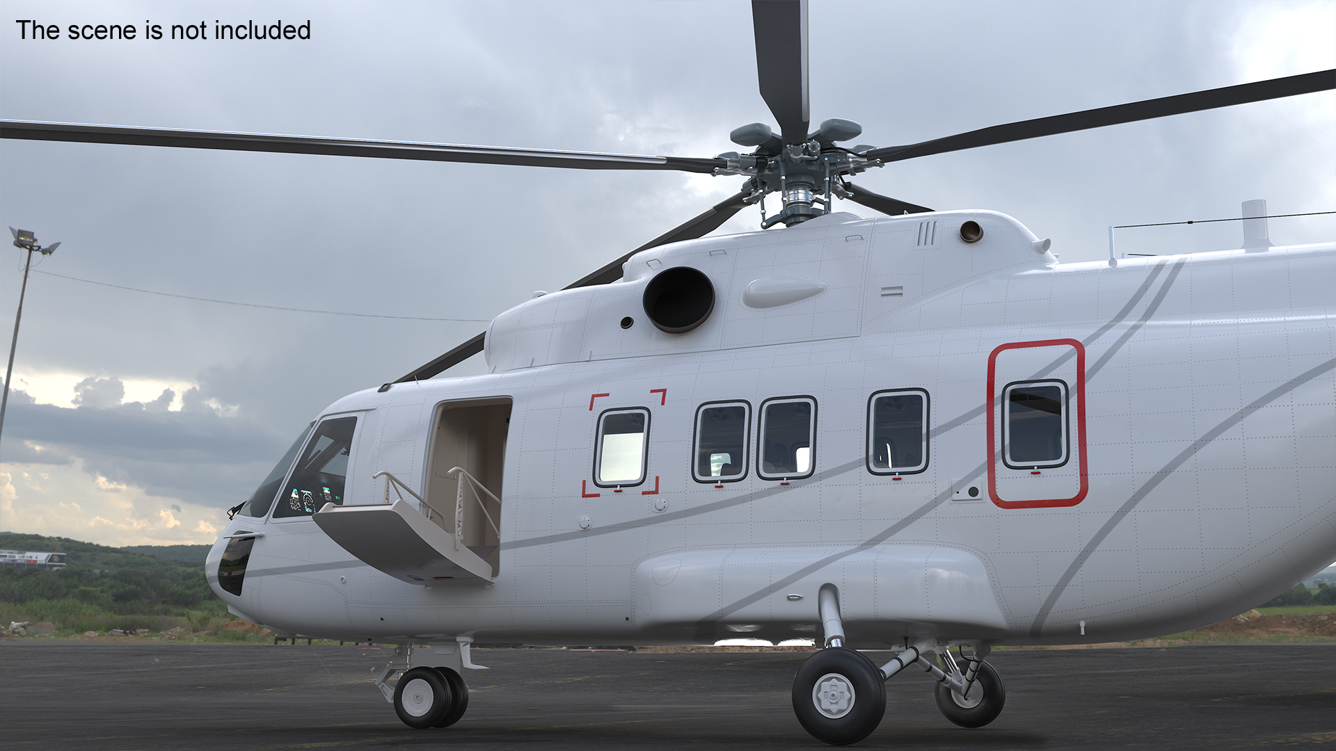 Helicopter MI-171 A3 White Rigged for Maya 3D