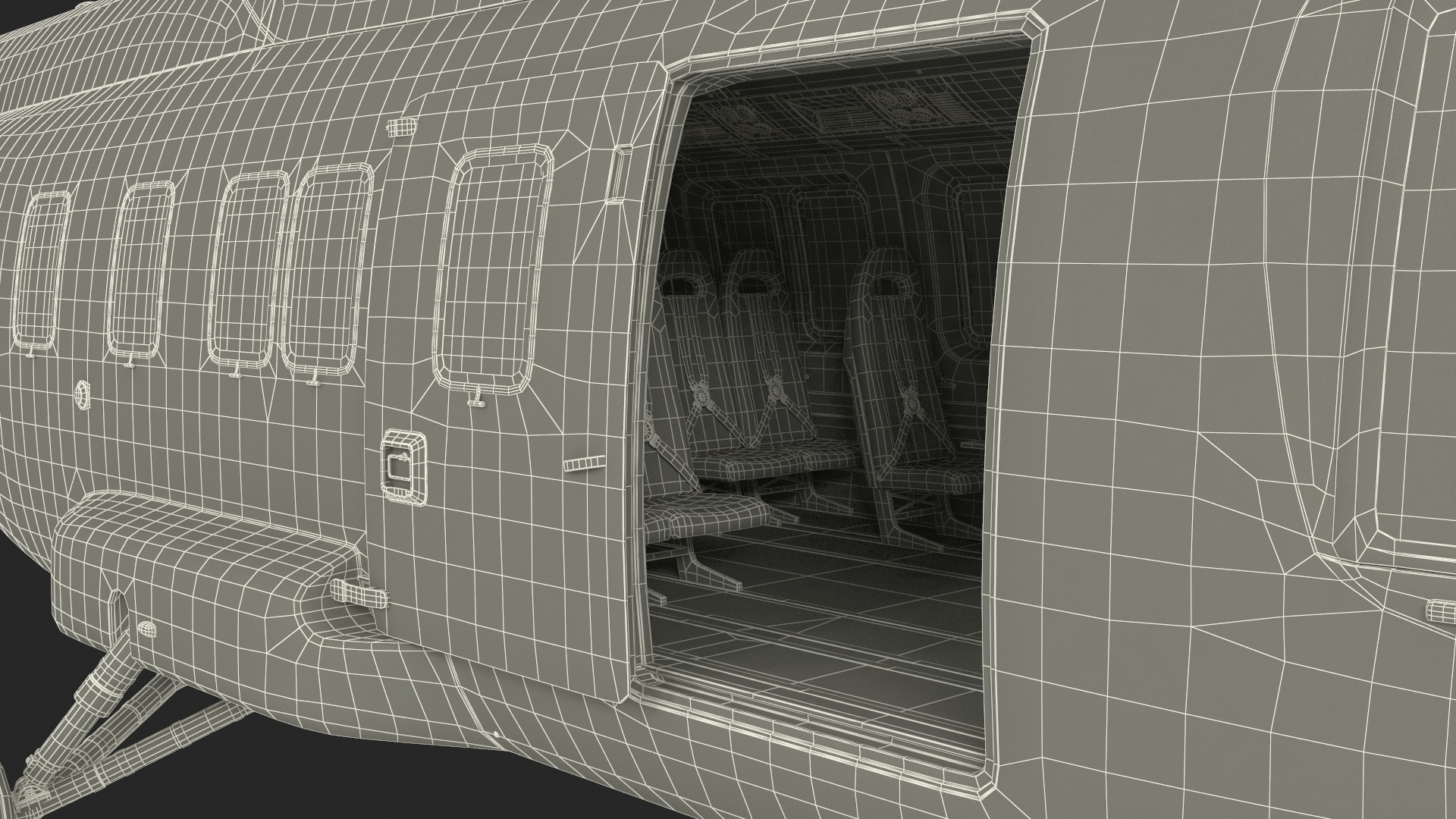 Helicopter MI-171 A3 White Rigged for Maya 3D