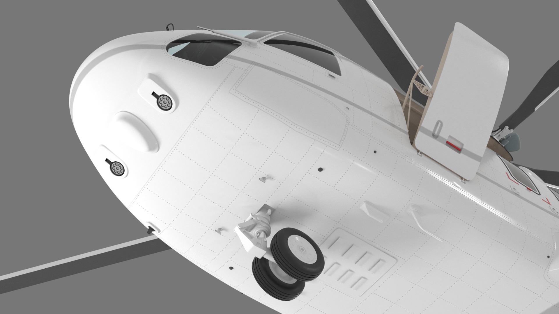 Helicopter MI-171 A3 White Rigged for Maya 3D