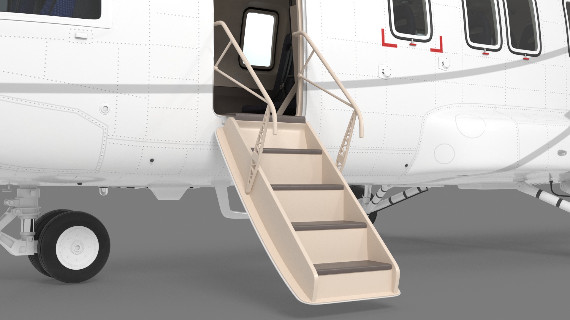 Helicopter MI-171 A3 White Rigged for Maya 3D