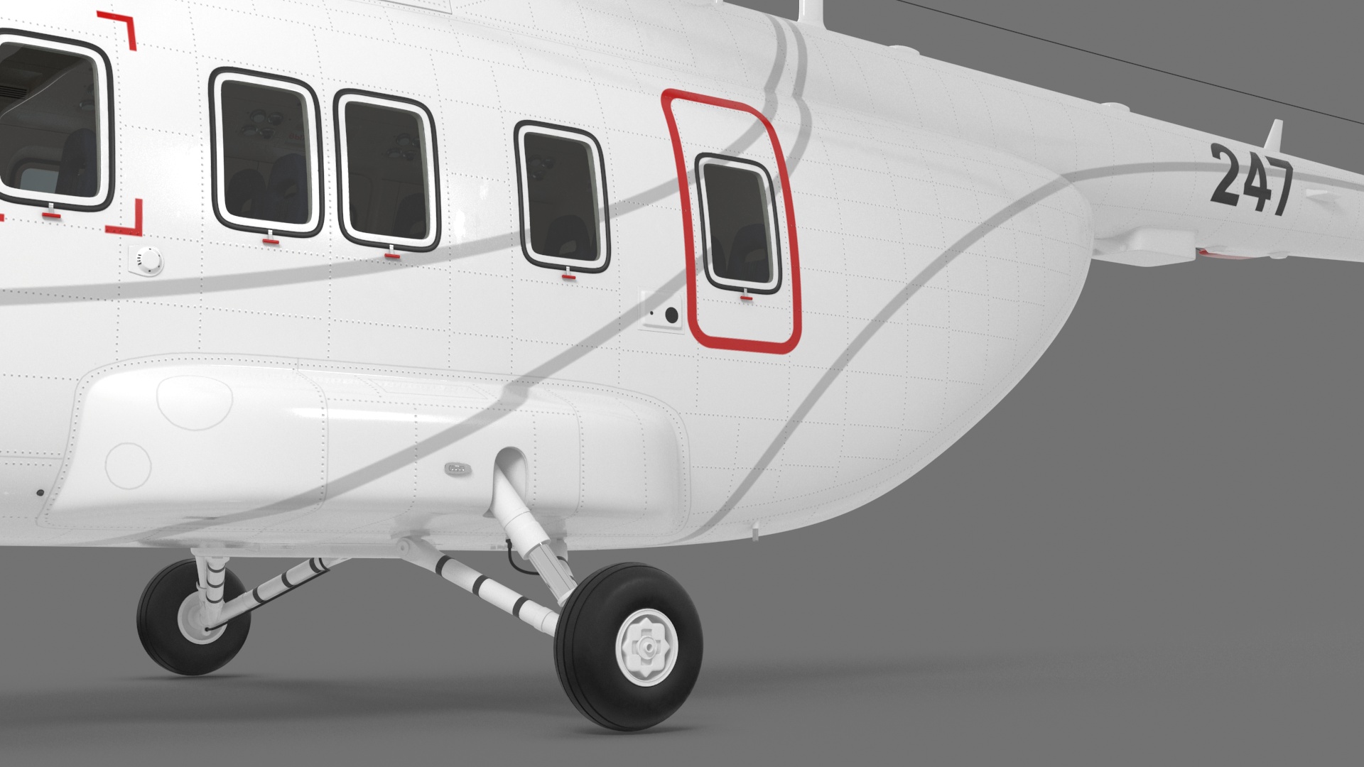 Helicopter MI-171 A3 White Rigged for Maya 3D
