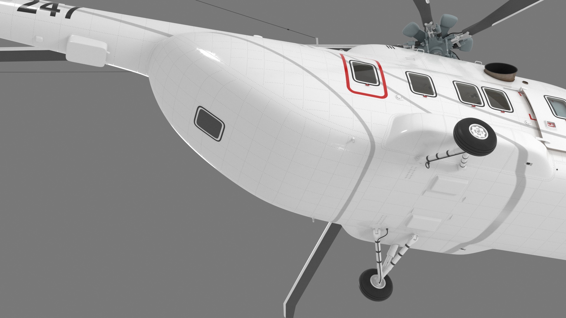 Helicopter MI-171 A3 White Rigged for Maya 3D