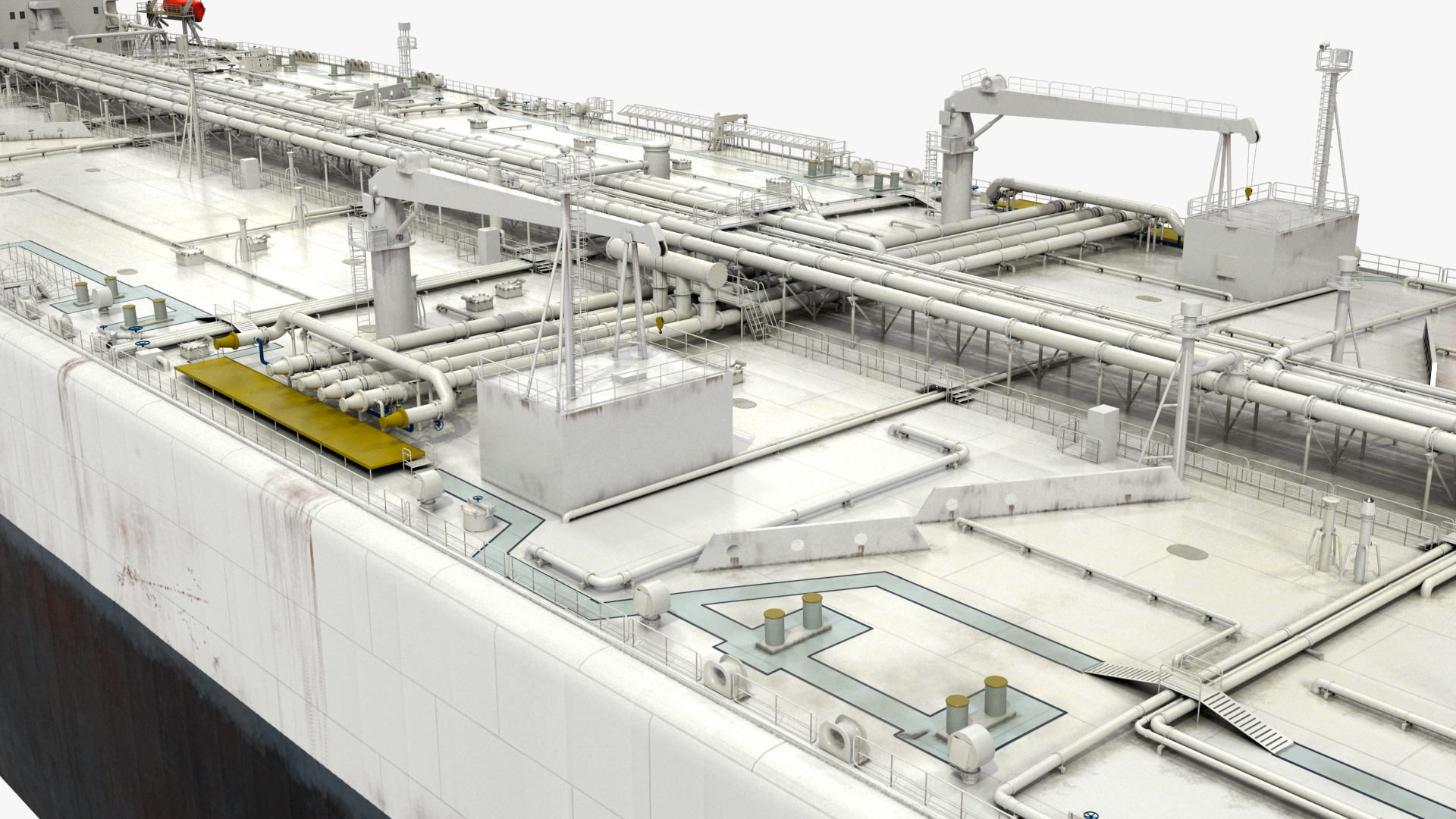 3D TI Europe Supertanker with Offshore Oil Rig model