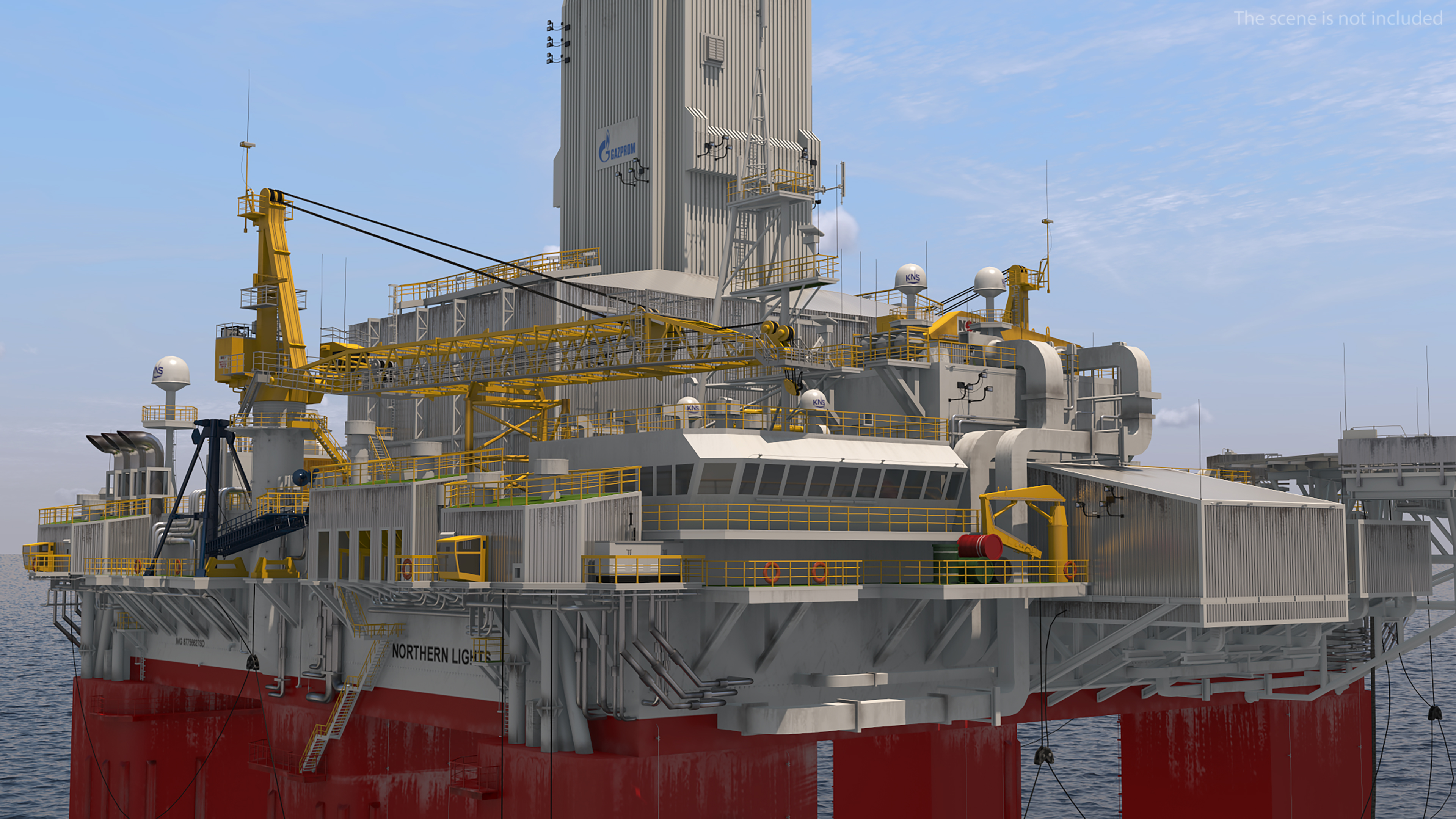 3D TI Europe Supertanker with Offshore Oil Rig model
