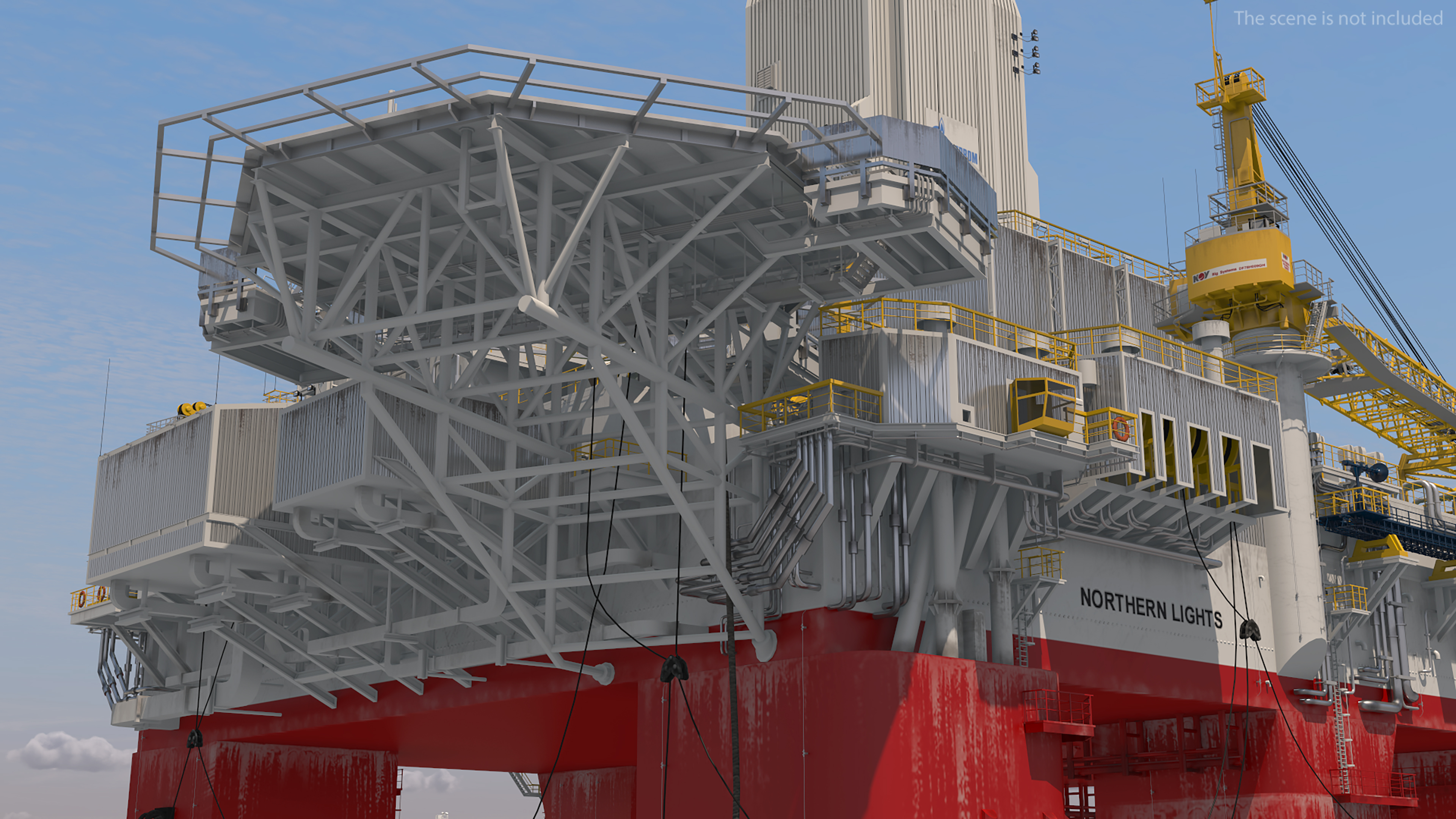 3D TI Europe Supertanker with Offshore Oil Rig model