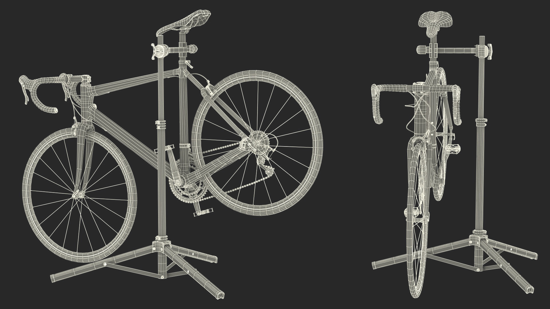 3D model Road Bicycle on a Repair Stand