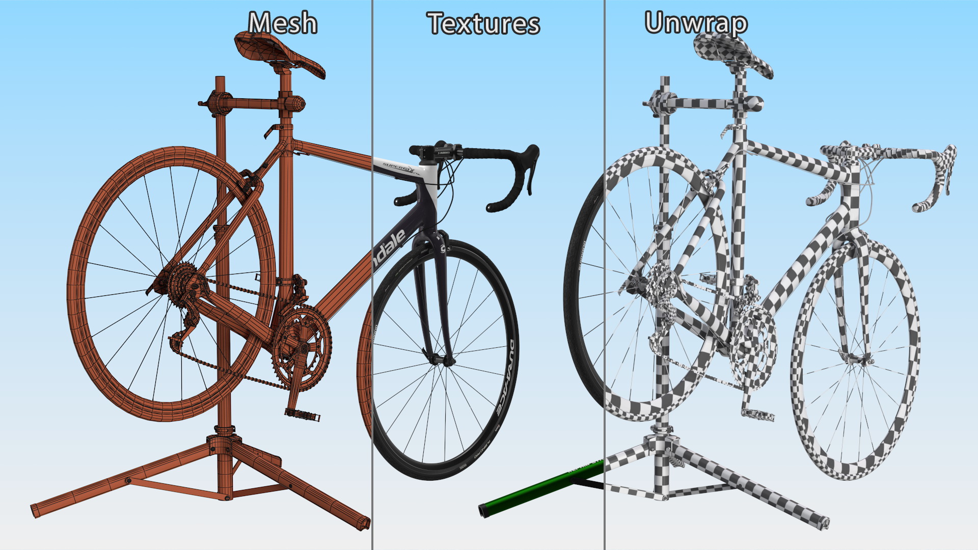 3D model Road Bicycle on a Repair Stand