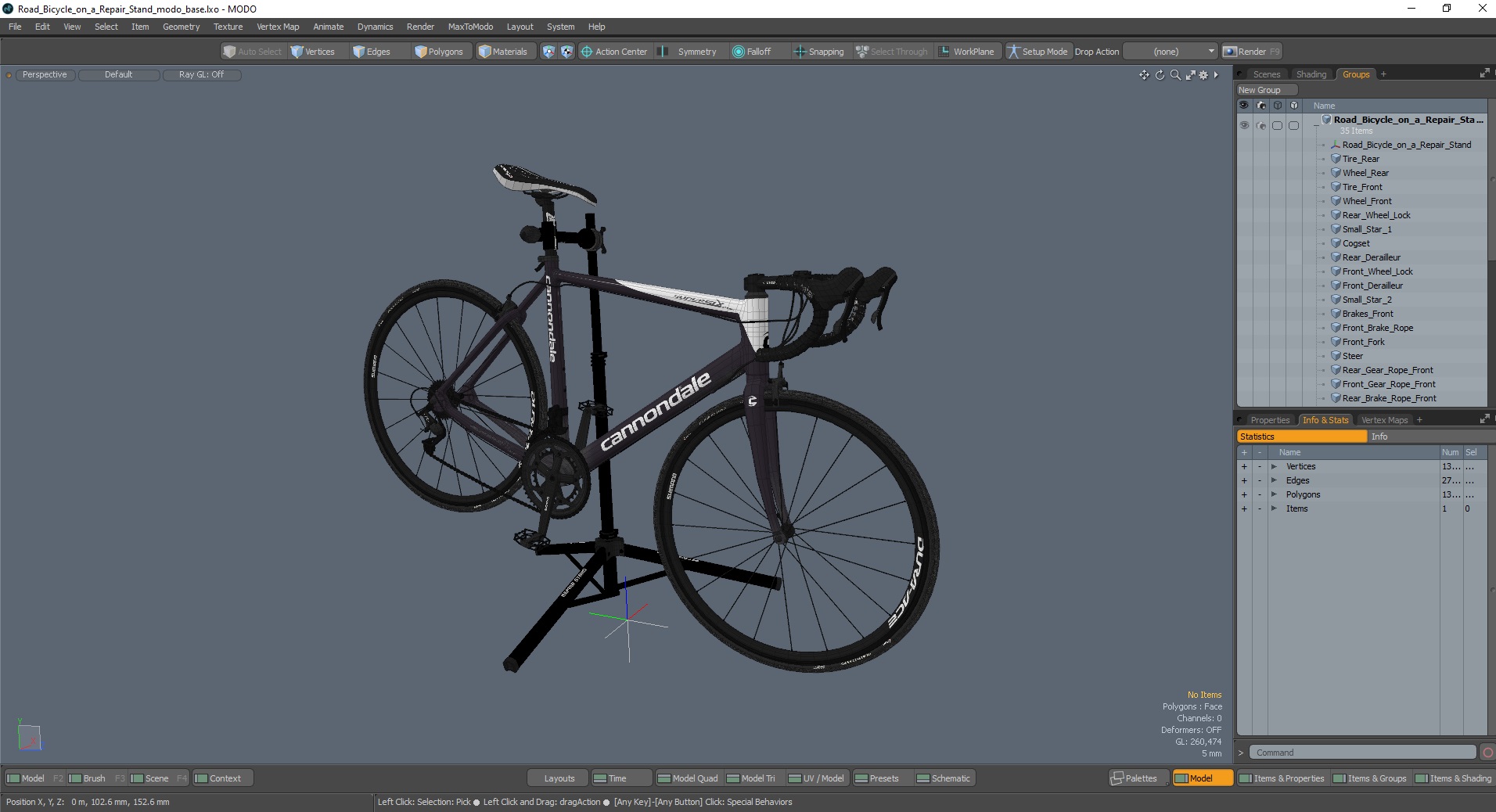 3D model Road Bicycle on a Repair Stand